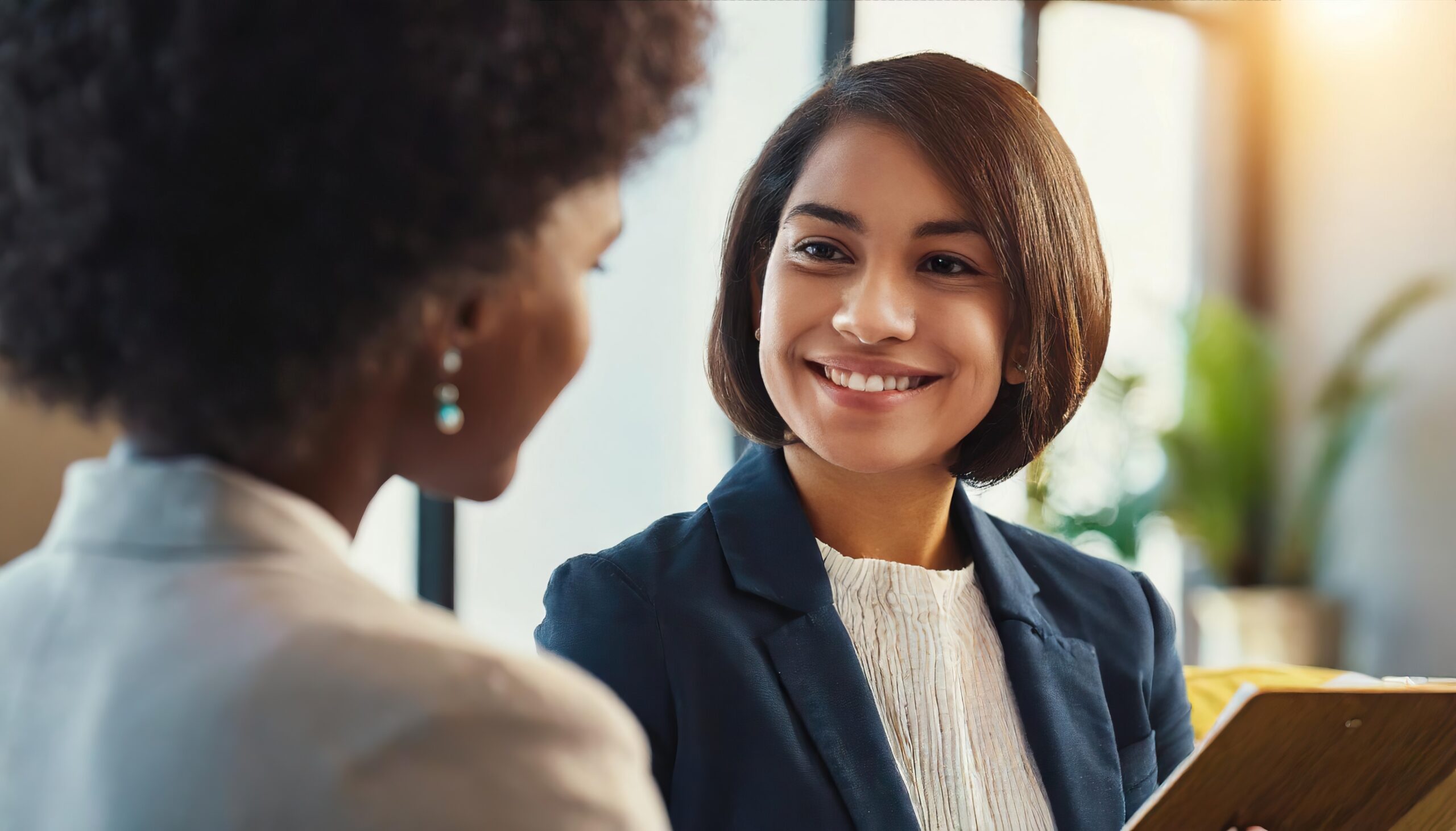 Female counselor demonstrating empathy during a breakthrough session with a client