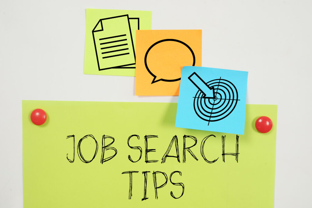 Job Search Tips are shown using the text